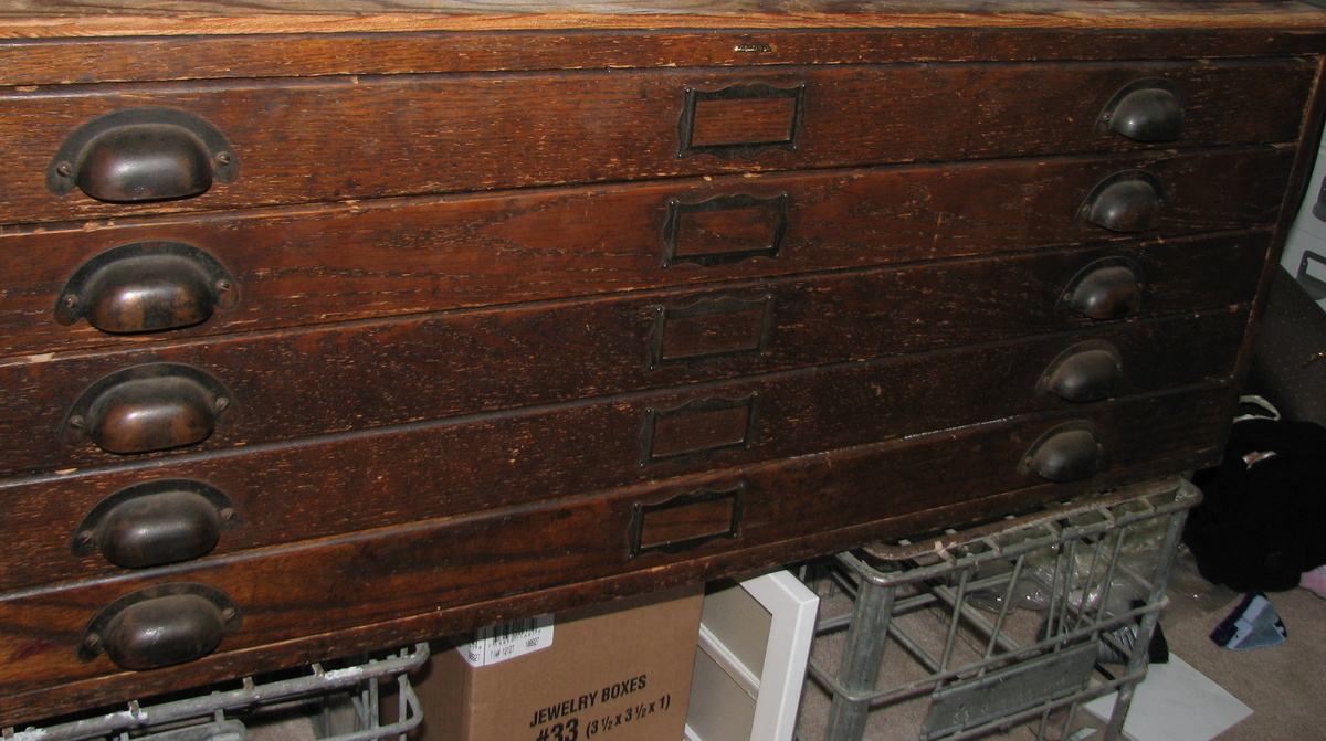 Gorgeous Antique Dark Oak Architects Flat File Cabinet Collectors pertaining to size 1200 X 671