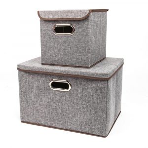 Gray Fashion Elegant Cloth Art Fabric Storage With Boxes 2 Piece with sizing 1000 X 1000