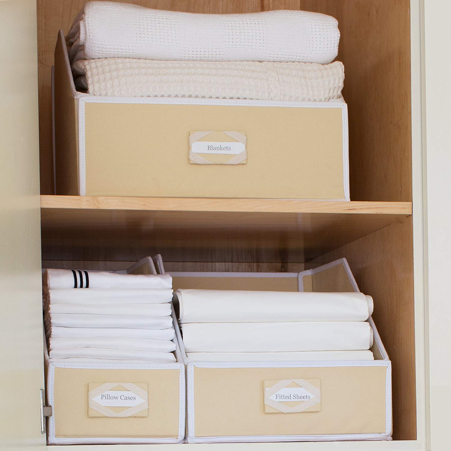 Great Useful Stuff Gus Ivory Linen Closet Storage Organize Bins throughout size 1500 X 1500