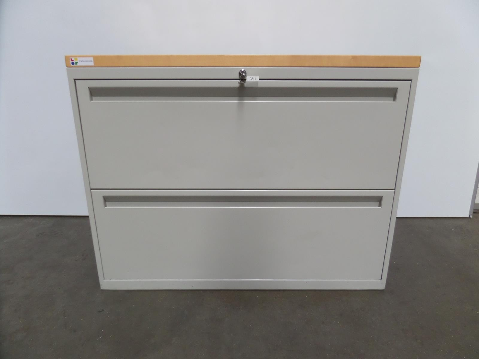 Grey Metal Two Drawer Metal Filing Cabinet With Wood Top Luof throughout size 1600 X 1200