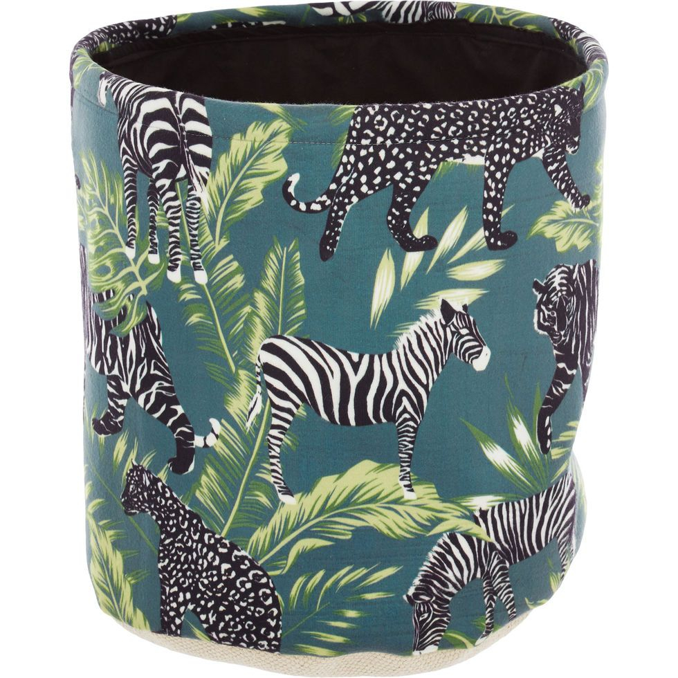 Grey Round Zebra Print Storage Bin 36x33cm Storage Home with regard to dimensions 980 X 980