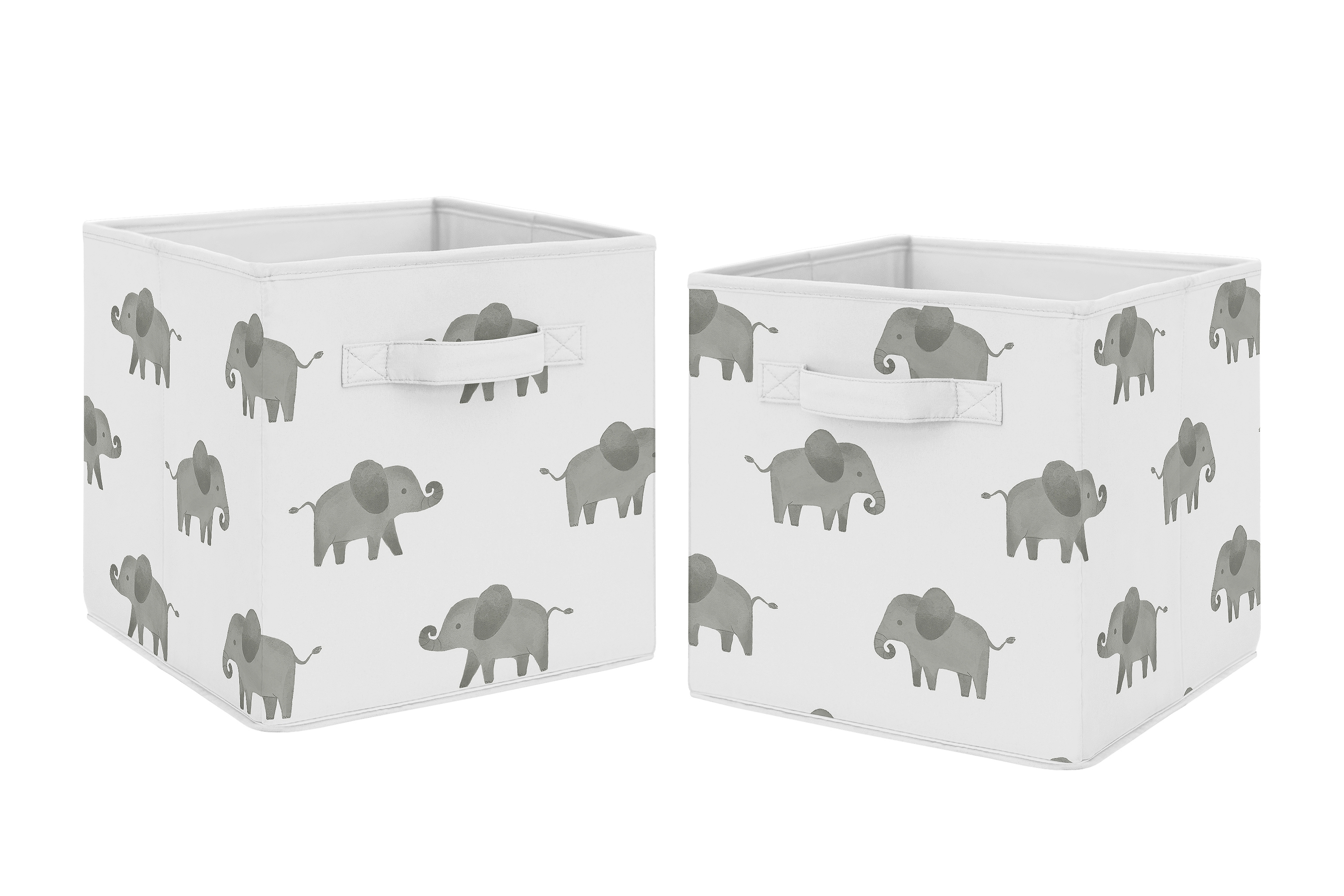 Grey Watercolor Elephant Safari Foldable Fabric Storage Cube Bins intended for sizing 3000 X 2000