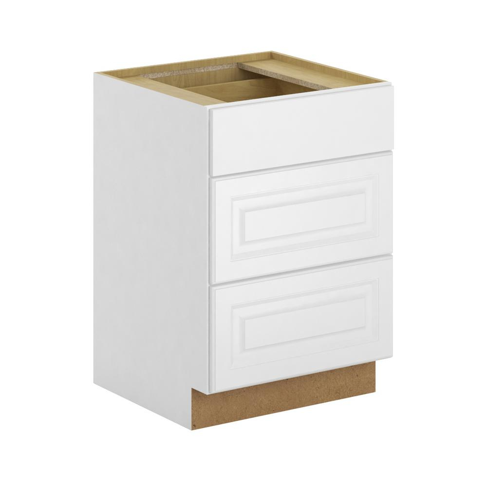 Hampton Bay Madison Assembled 24x345x24 In 3 Drawer Base Cabinet with measurements 1000 X 1000
