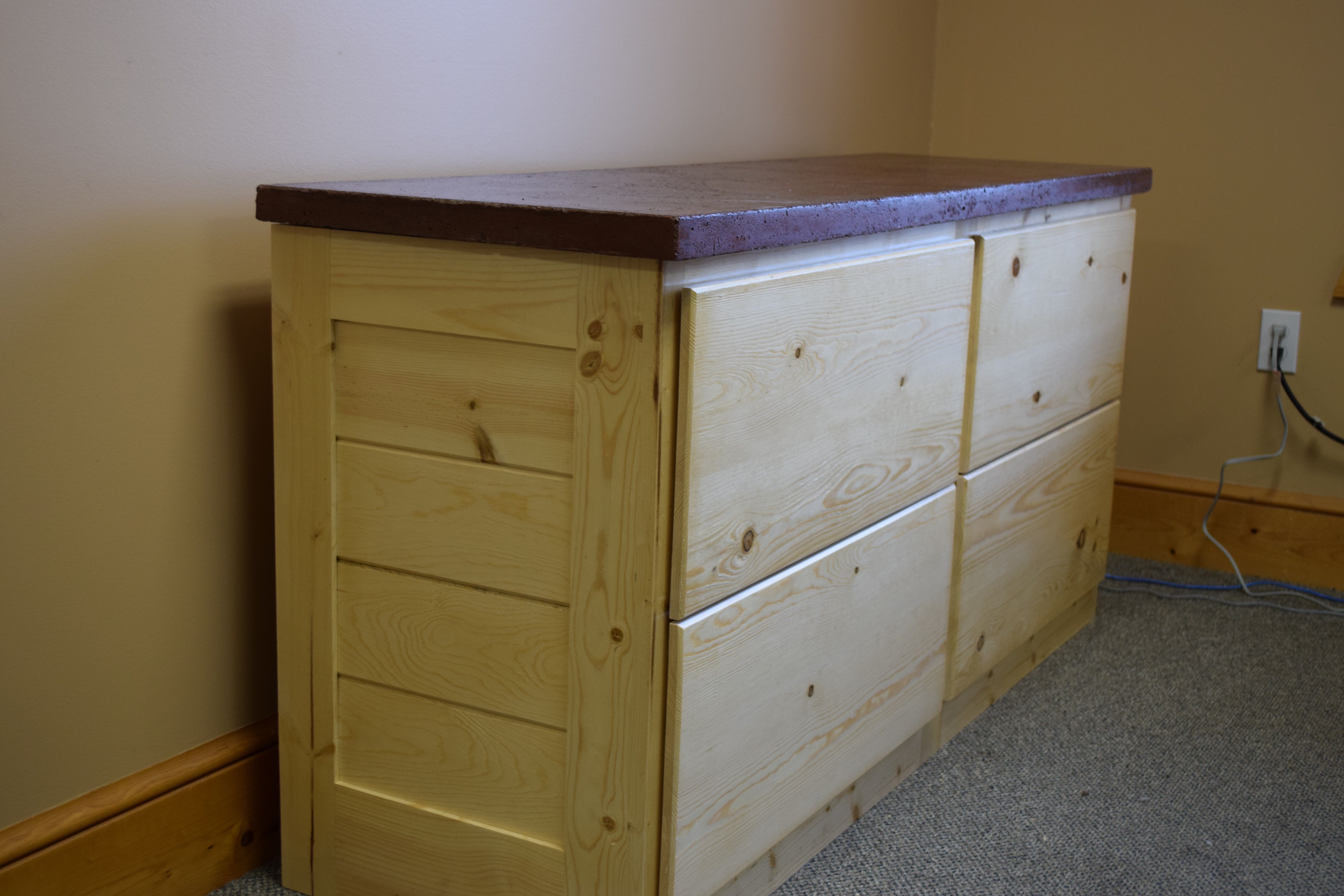 Hand Crafted 4 Drawer Credenza File Cabinet In Knotty Pine With in proportions 6000 X 4000