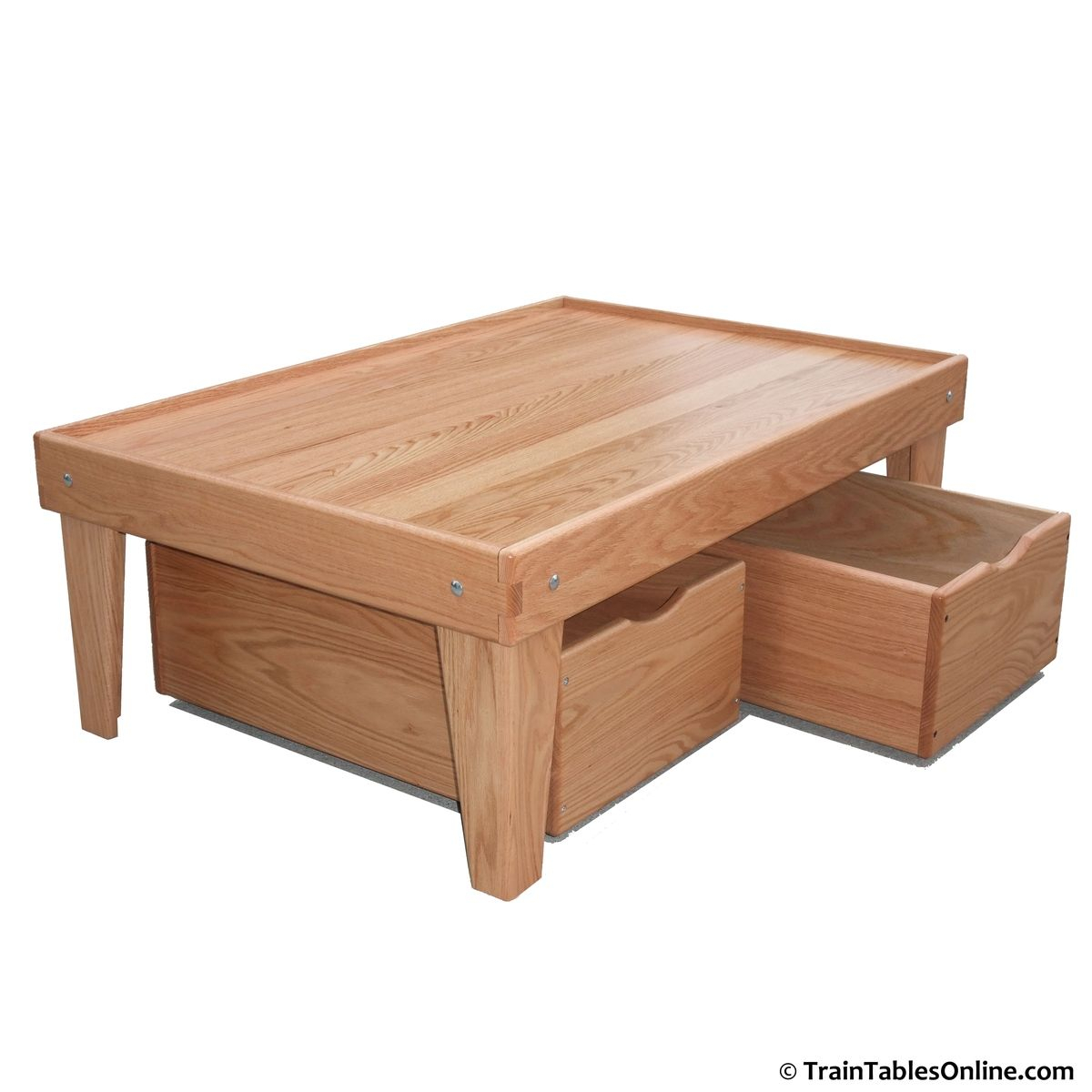 Hand Made Red Oak Train Table And Storage Bin Package Train regarding measurements 1200 X 1200