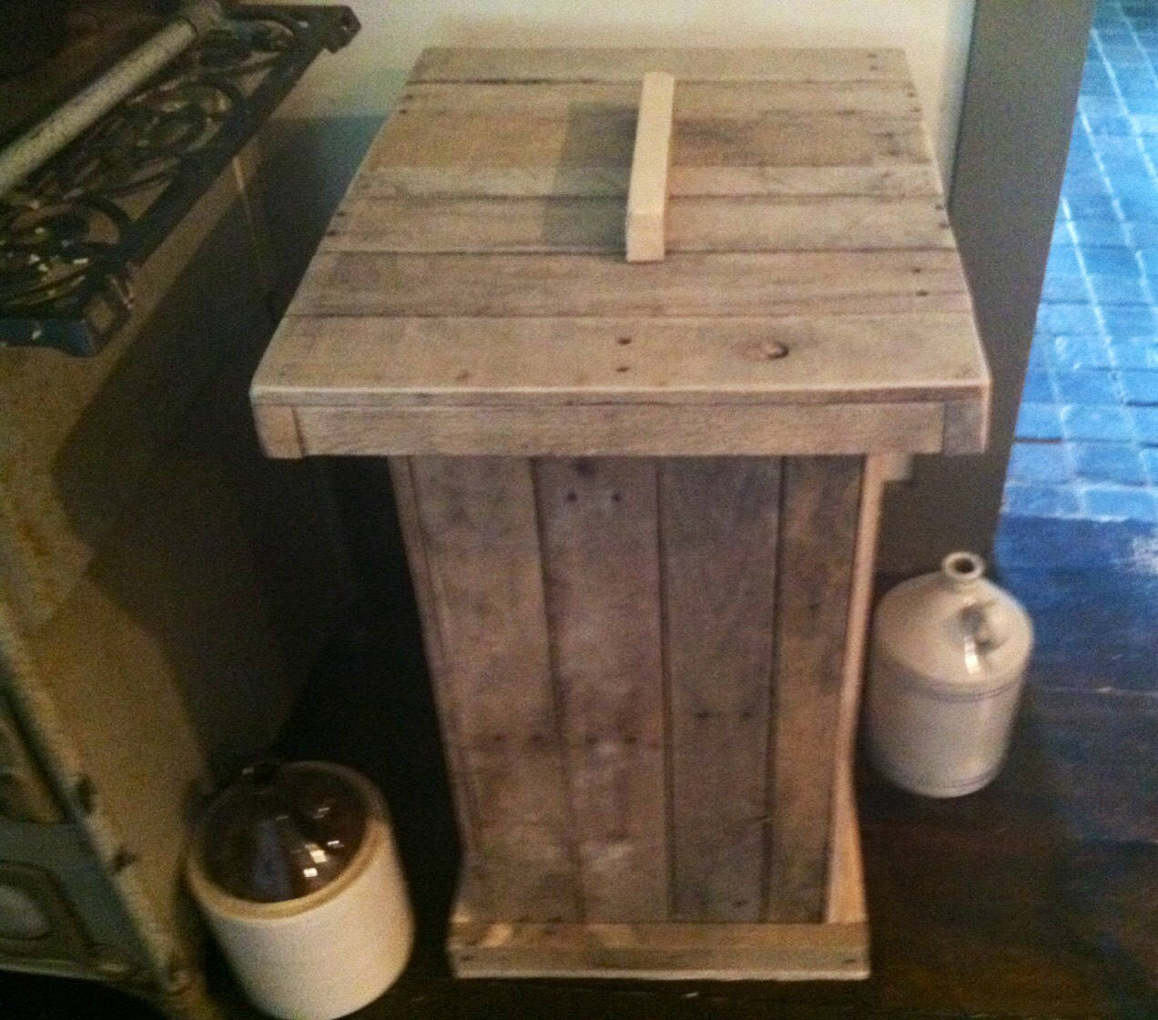 Handmade Wooden Trash Bin Storage Recycling Dog Food Etsy within dimensions 1272 X 1120