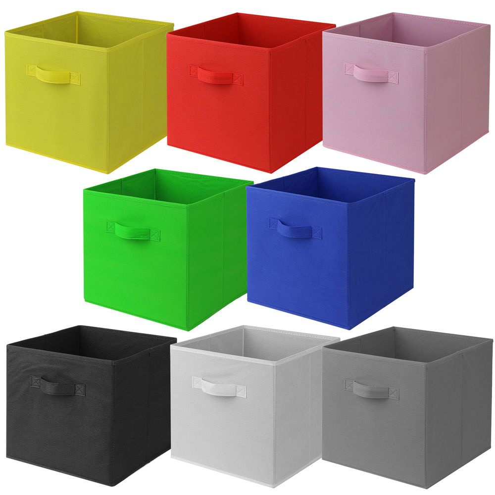 Hartleys Square Foldable Fabriccanvas Storage Box Tidy Shelfdrawer for proportions 1000 X 1000