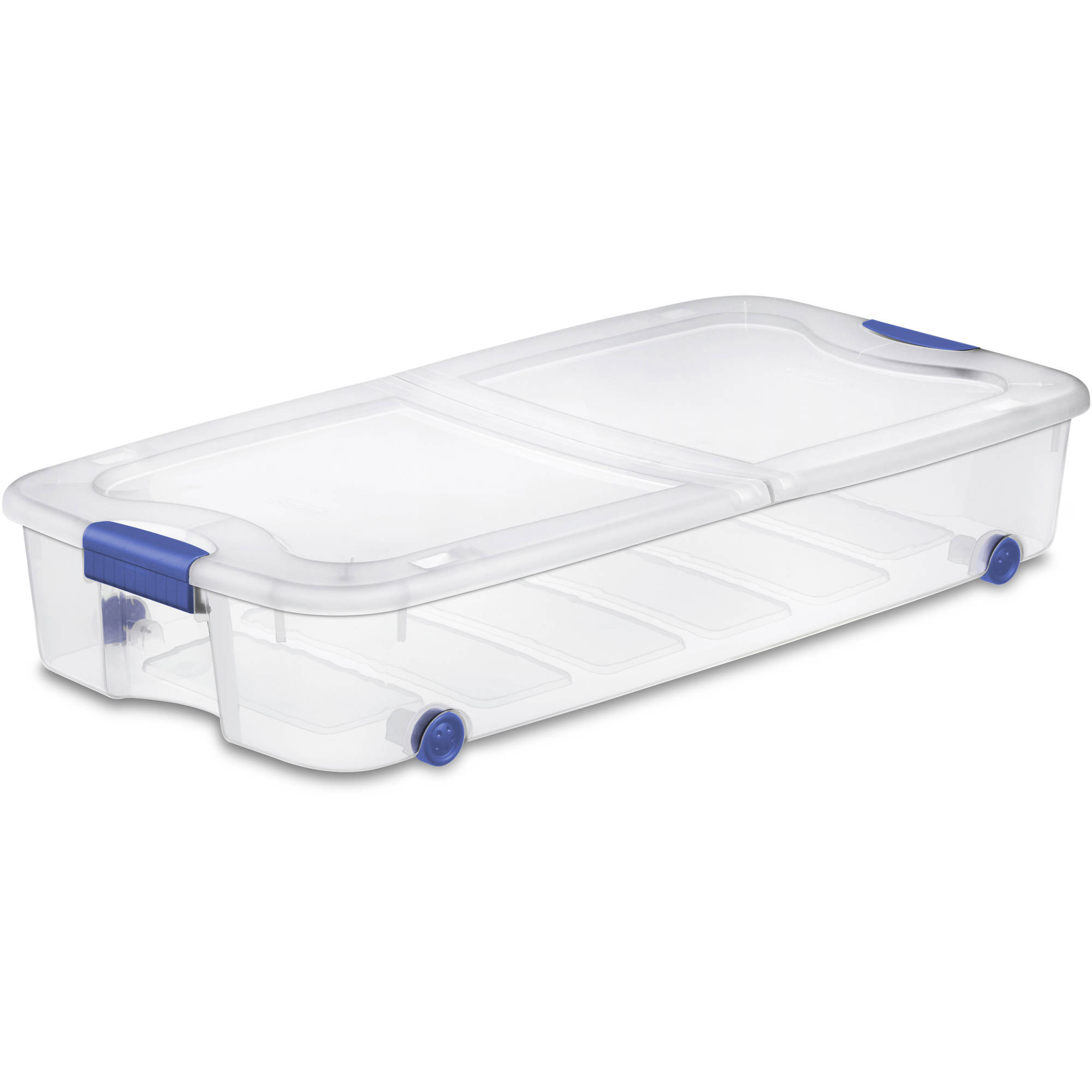 Hefty 52 Quart Latch Box White Lid And Blue Handles Walmart with regard to size 2000 X 2000