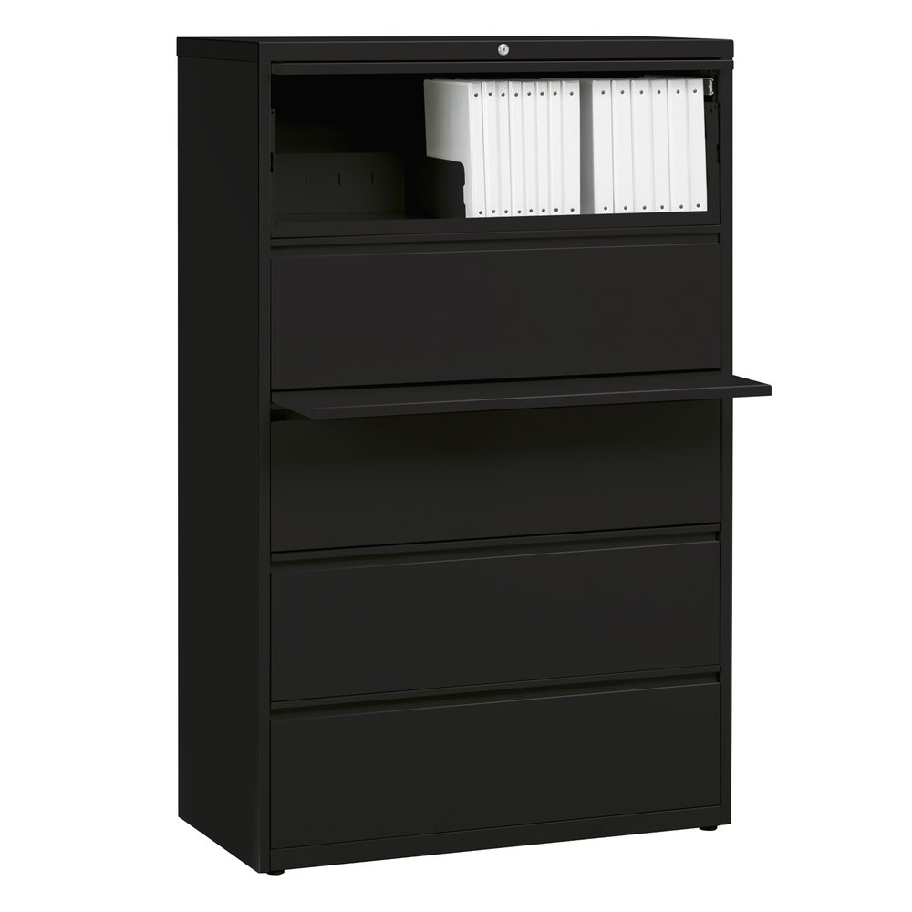 Hirsh Industries 17639 Black Five Drawer Lateral File Cabinet With with regard to size 1000 X 1000