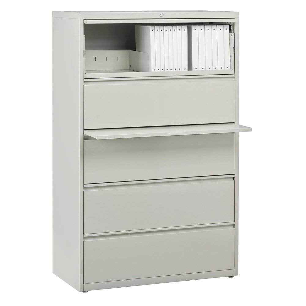 Hirsh Industries 17640 Gray Five Drawer Lateral File Cabinet With Roll in proportions 1000 X 1000