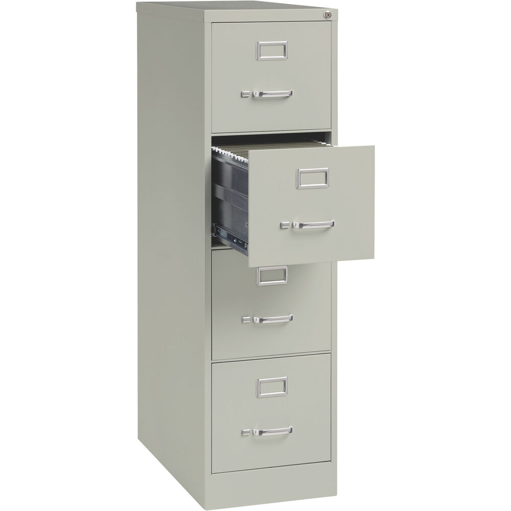 Hirsh Industries Deep 4 Drawer Letter File Cabinet Gray 15inwx26 1 throughout measurements 1000 X 1000