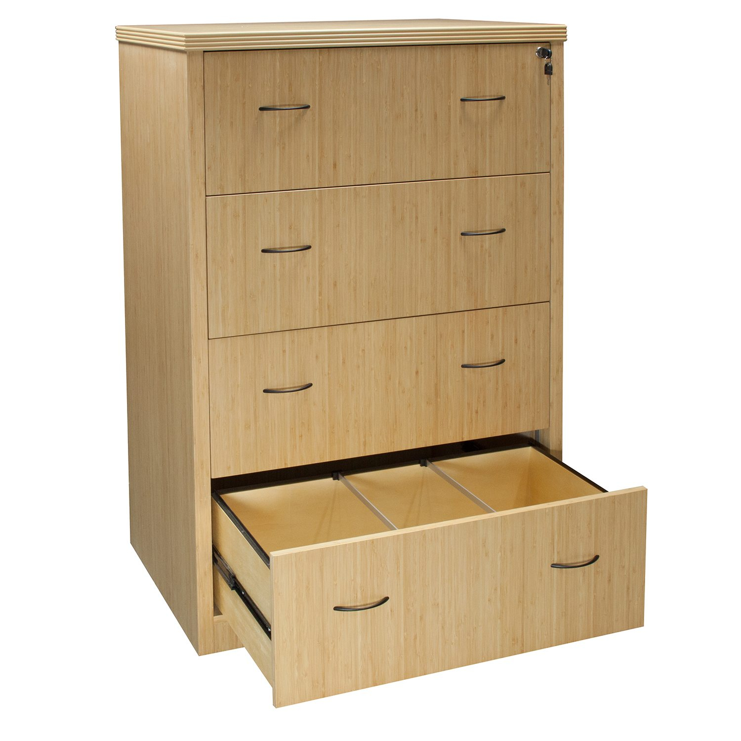 Hollywood Inlay 4 Drawer Lateral File Bamboo National File Cabinet with dimensions 1500 X 1500