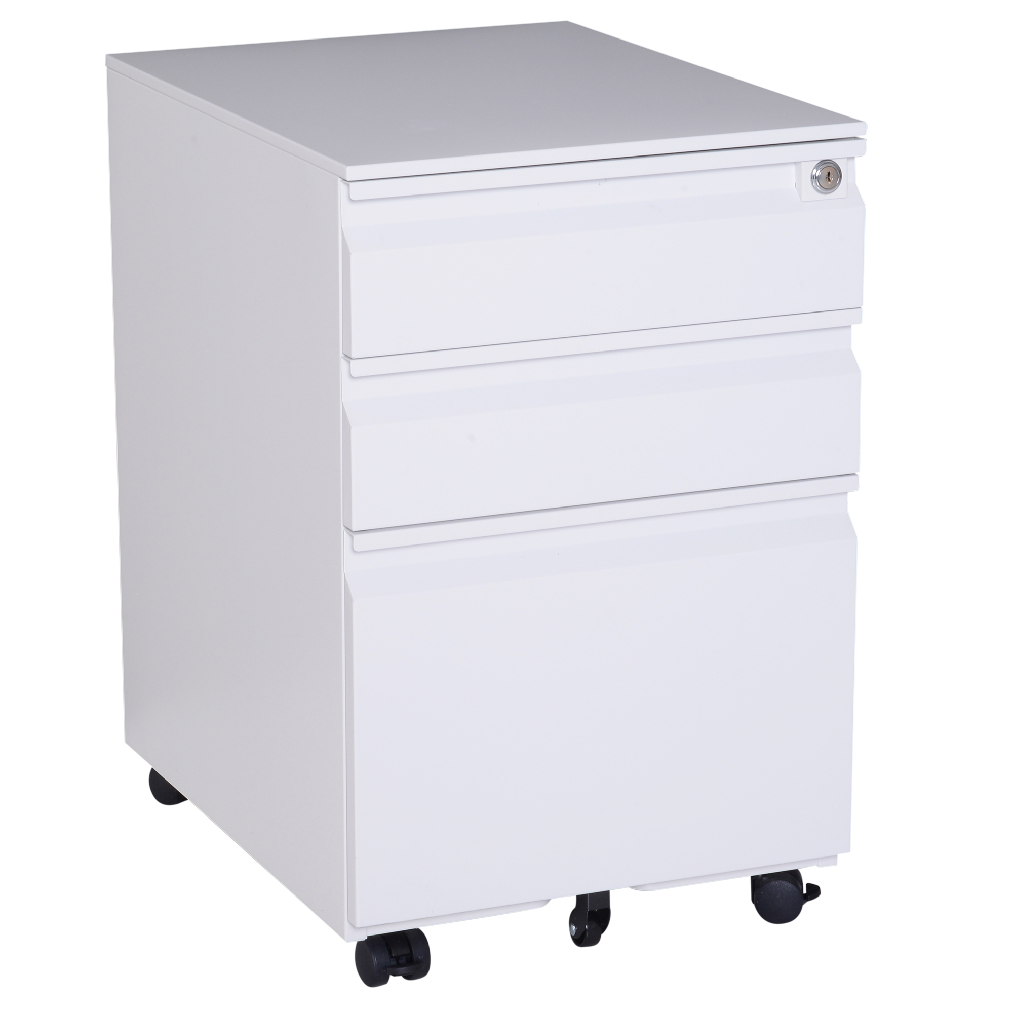 Homcom 24 Steel 3 Drawer Locking File Cabinet On Wheels Grey regarding proportions 2000 X 2000