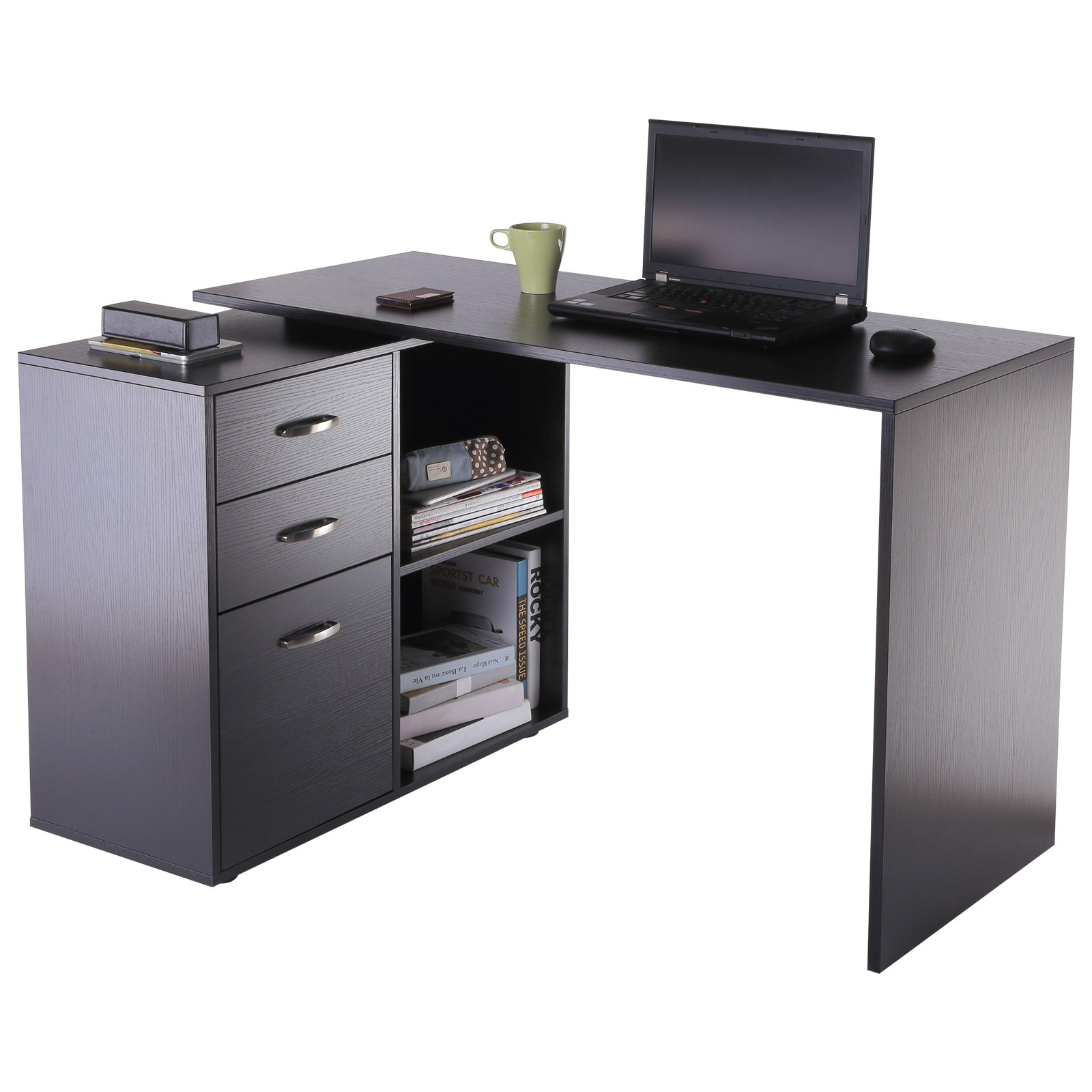 Homcom Computer Desk L Shape Black regarding dimensions 1600 X 1600