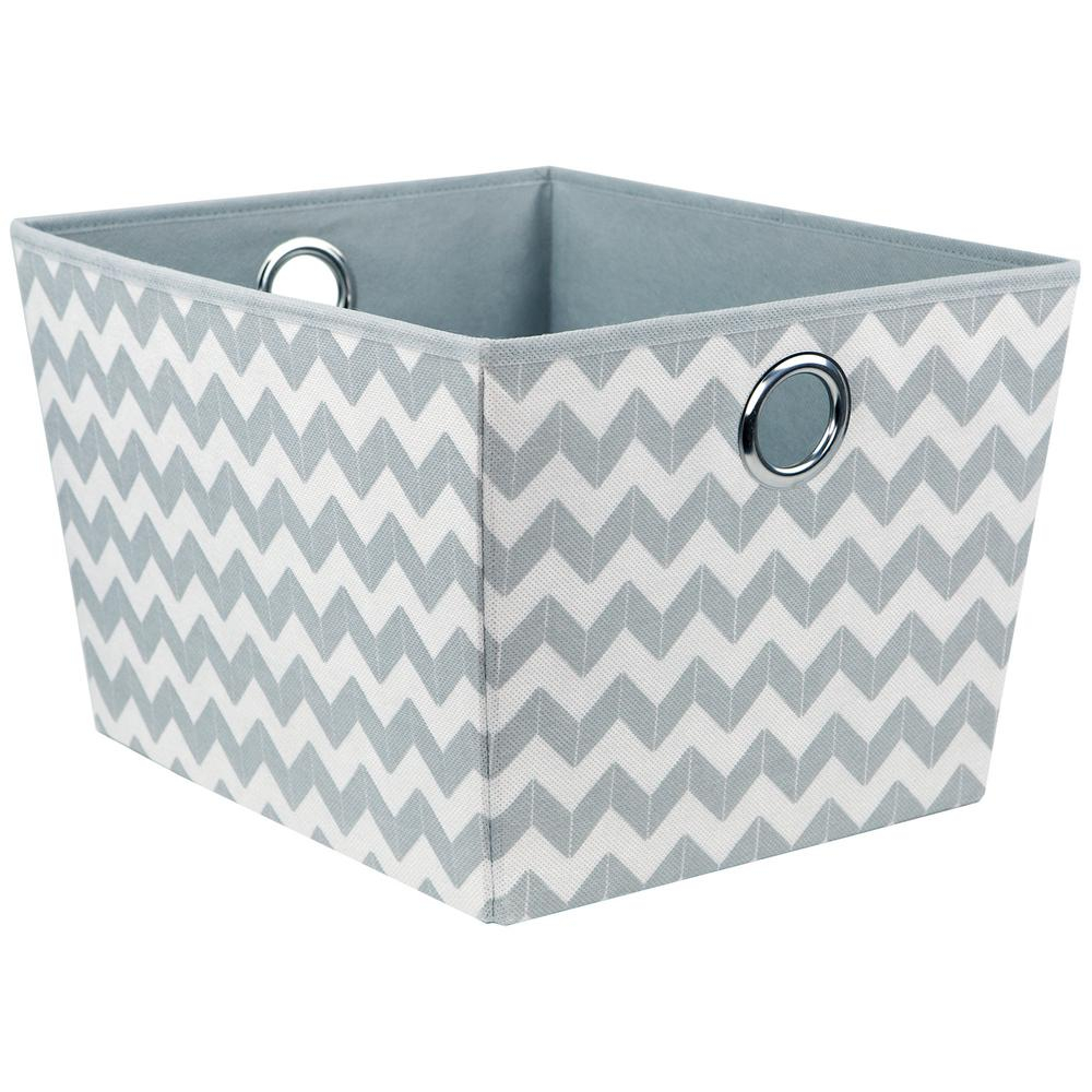 Home Basics 145 In W X 10 In H Grey Chevron Storage Bin Sb49920 inside proportions 1000 X 1000