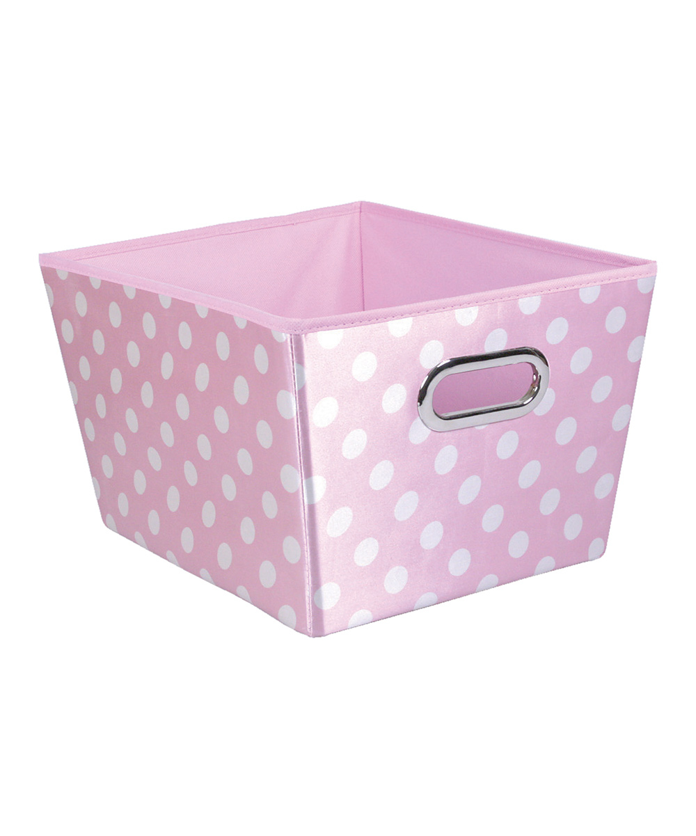 Home Basics Pink Polka Dot Large Storage Bin Zulily throughout dimensions 1000 X 1201