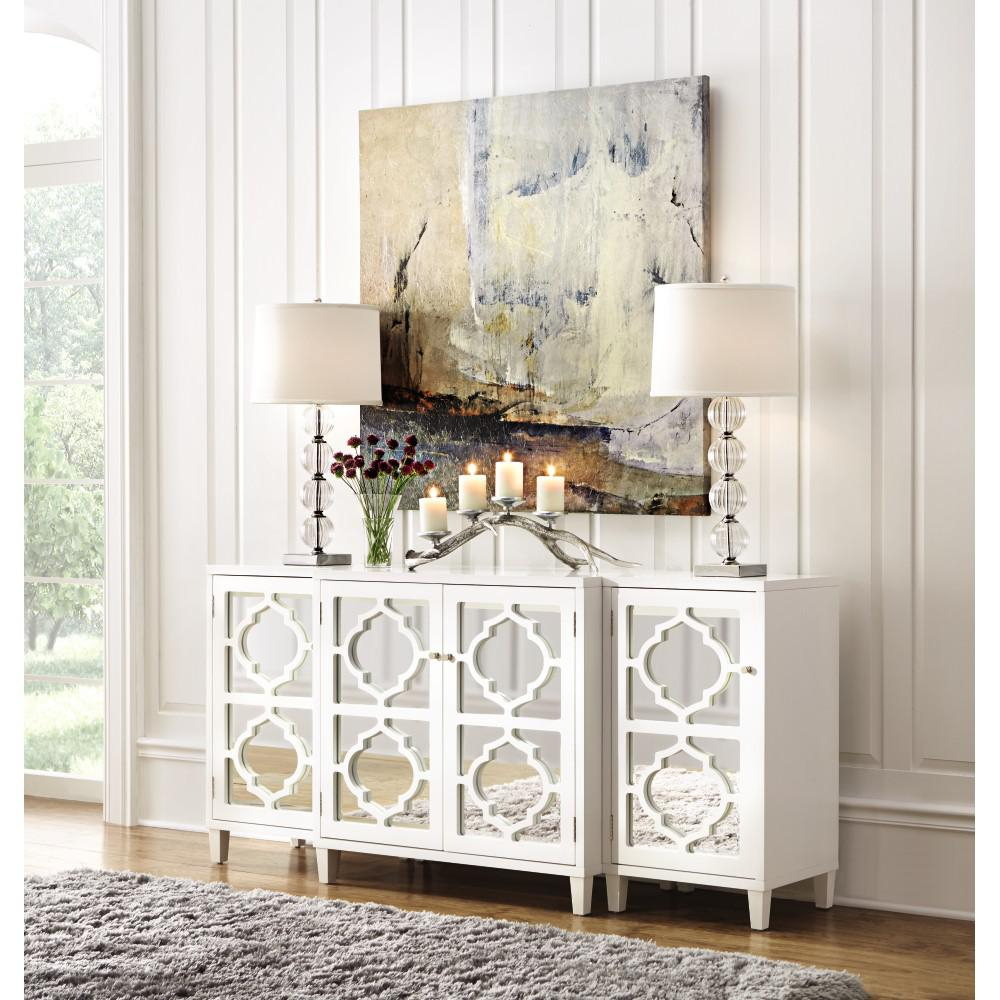 Home Decorators Collection Reflections White Mirrored Console Table throughout measurements 1000 X 1000