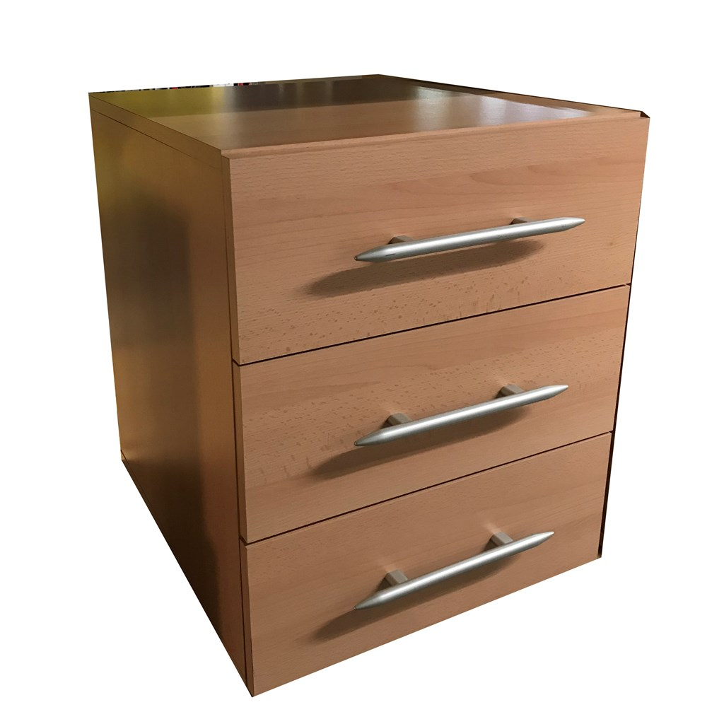 Home Office 3 Drawer Wooden Desk File Filing Cabinet Beech Wheels inside size 1024 X 1024