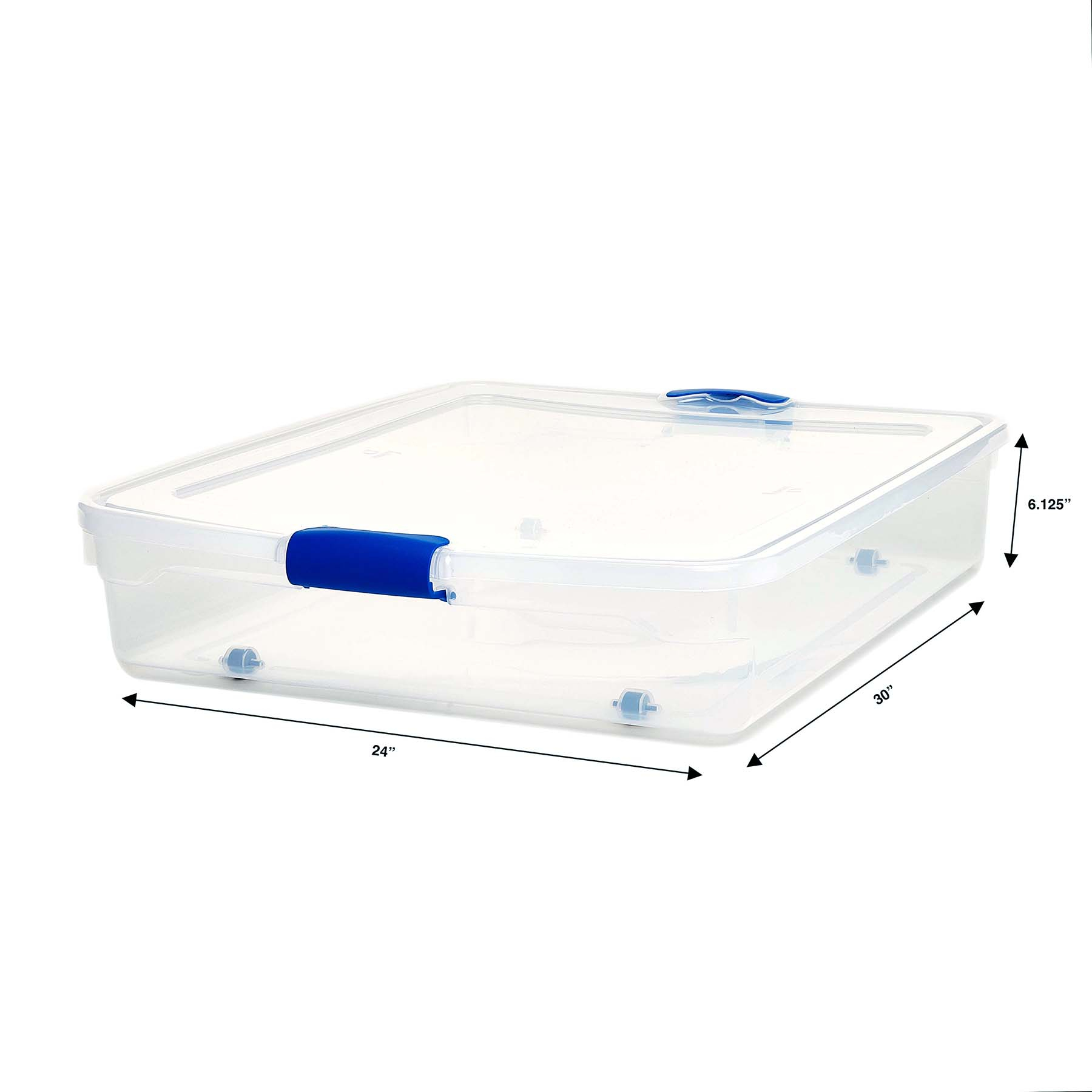 Homz 56 Qt Plastic Storage Tote With Latches Clearblue Set Of 2 regarding measurements 1800 X 1800