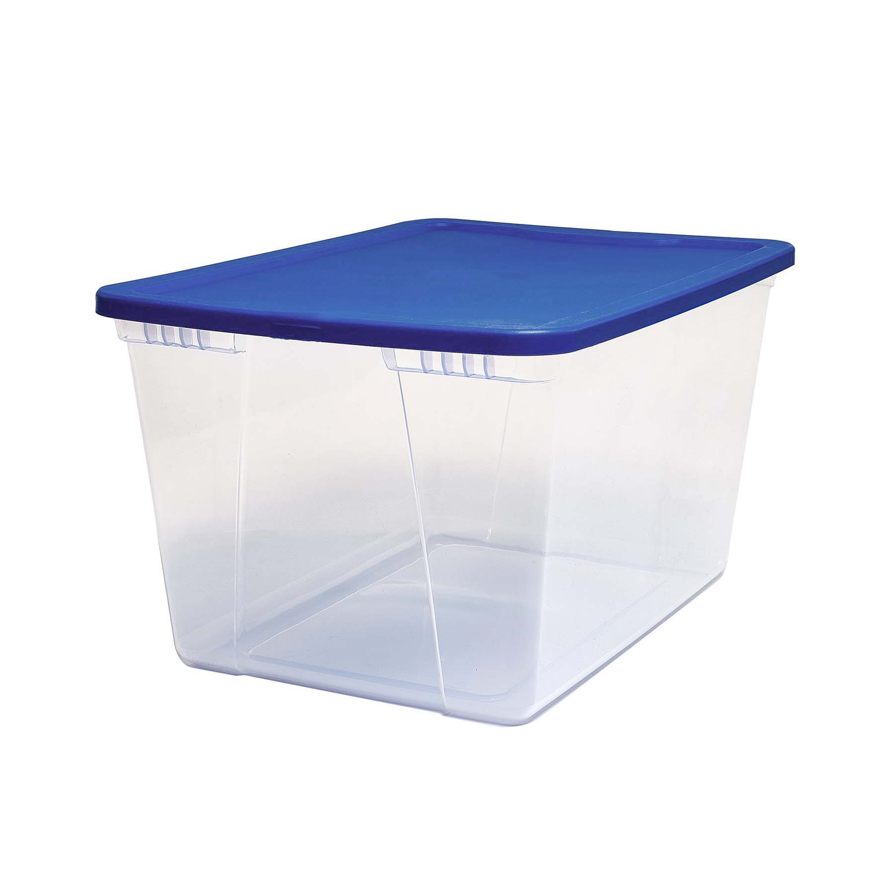 Homz 56 Quart Clear Storage Container With Cobalt Blue Lid Walmart regarding dimensions 1800 X 1800