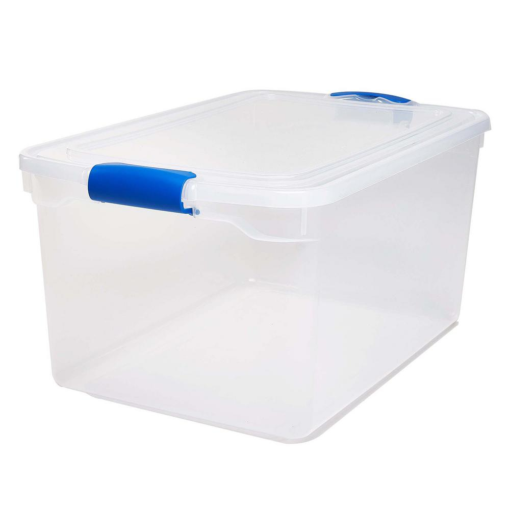 Homz 66 Qt Latching Clear Storage Box Set Of 2 3442clrecom02 intended for proportions 1000 X 1000