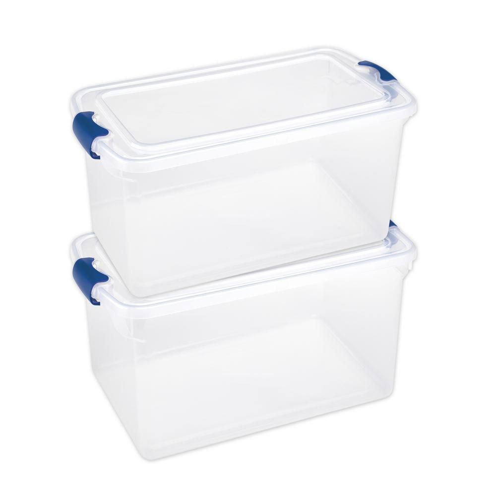 Homz 66 Qt Latching Clear Storage Box Set Of 2 Products in proportions 1000 X 1000
