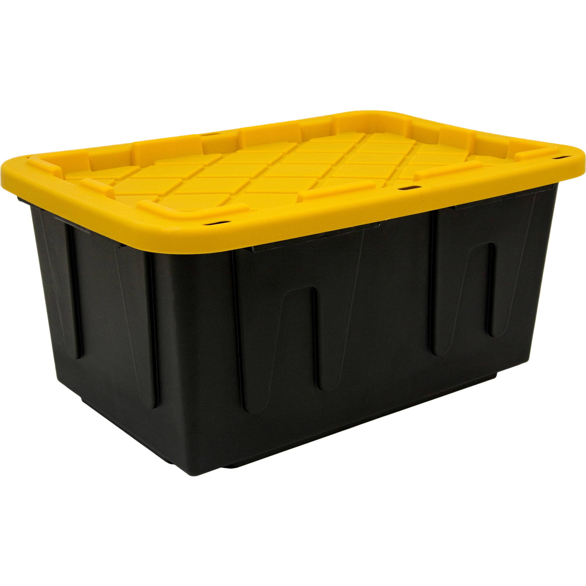 Homz Durabilt 27 Gal Plastic Storage Tote Blackyellow Set Of 4 throughout sizing 2000 X 2000