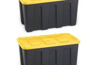 Homz Durabilt 34 Gallon Storage Container Black Yellow Set Of 2 regarding measurements 1440 X 1440