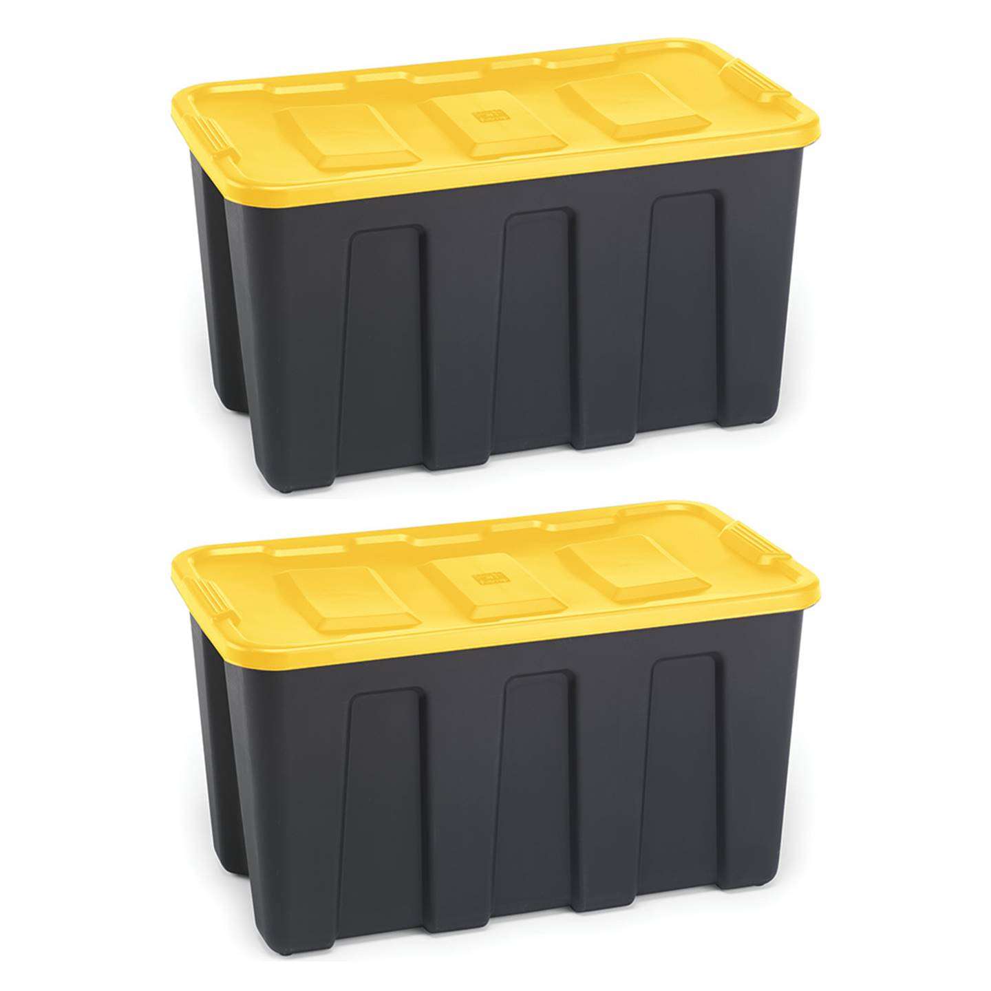 34 Gallon Storage Bin Cabinet Ideas   Homz Durabilt 34 Gallon Storage Container Black Yellow Set Of 2 Regarding Measurements 1440 X 1440 