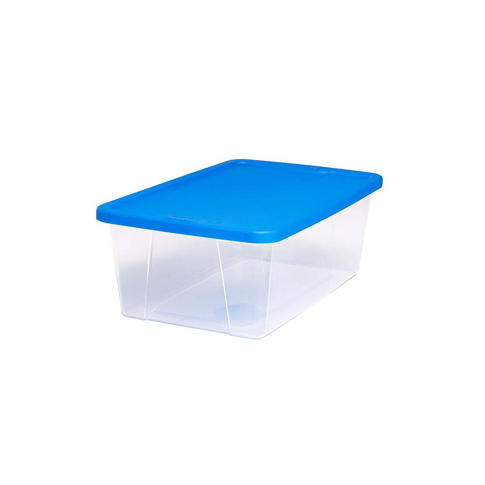 Homz Snaplock 6 Qt Clear Storage Container With Blue Lid Set Of 10 inside proportions 1000 X 1000