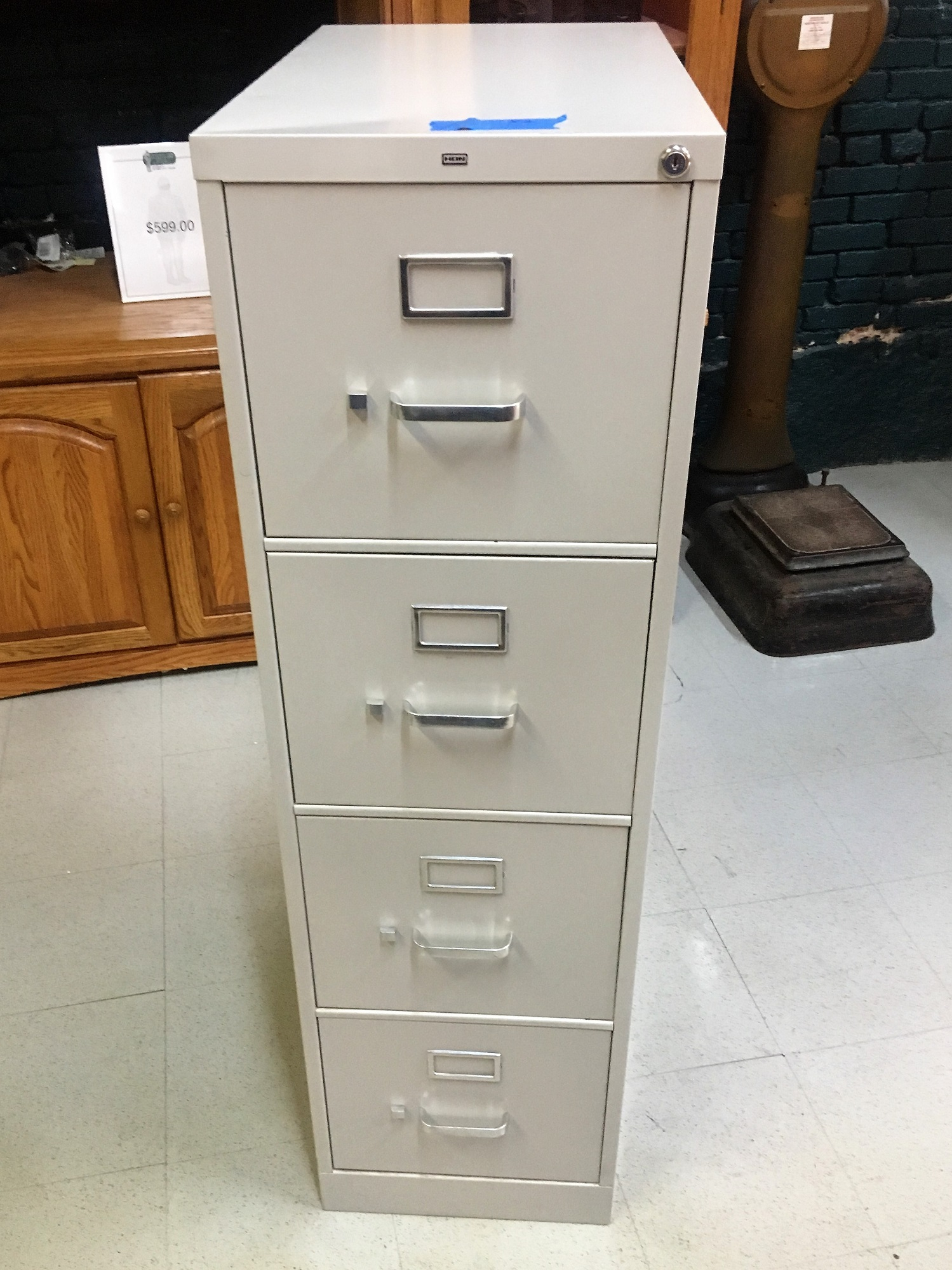 Hon 4 Drawer Letter Size Vertical File Cabinet Light Grey Surplus with sizing 1499 X 2000