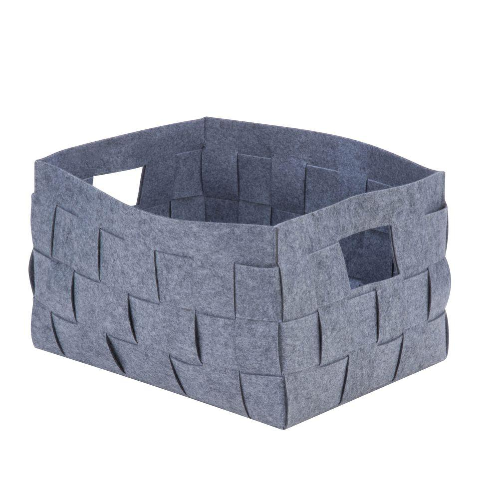 Honey Can Do 497 Qt 18 In X 11 In Woven Felt Storage Bin In Gray inside dimensions 1000 X 1000