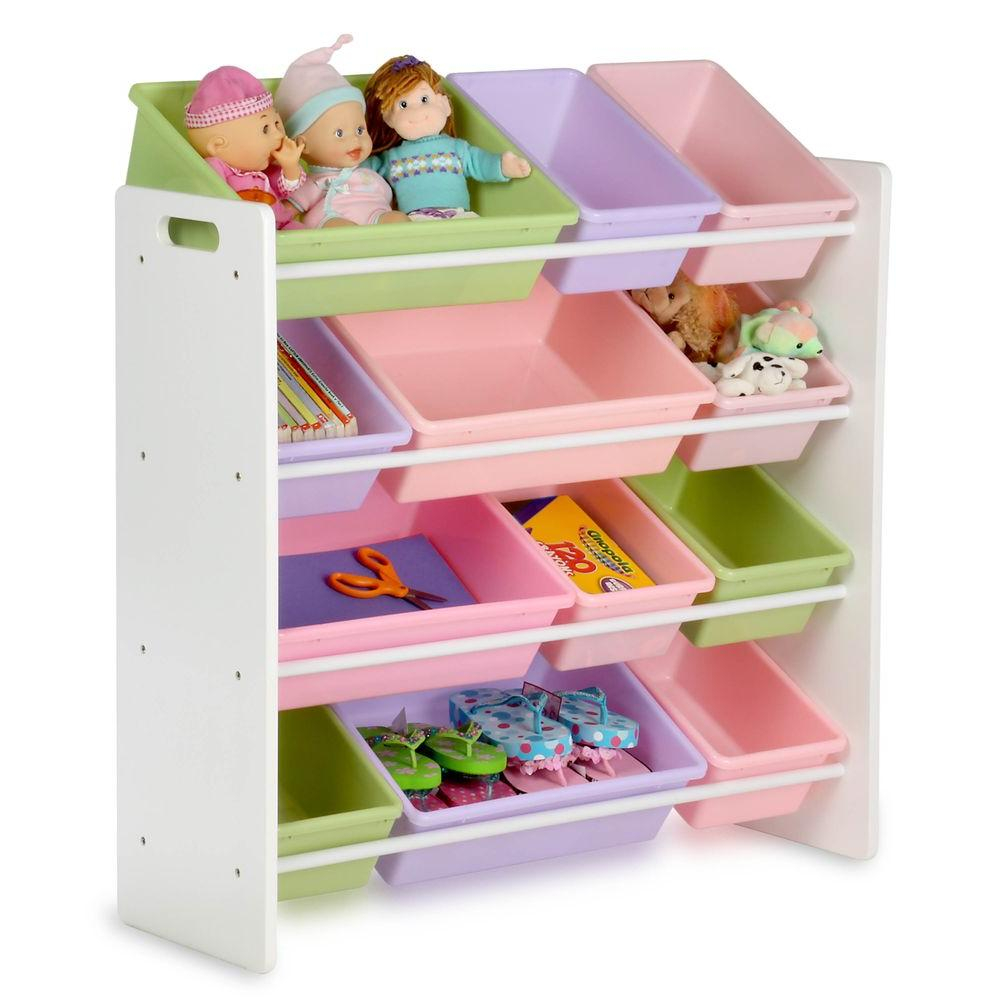 Honey Can Do Kids Toy Storage Organizer With Bins Whitepastel Srt regarding proportions 1000 X 1000