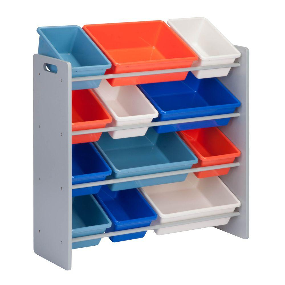 Honey Can Do Kids Toy Storage Organizer With Plastic Bins Gray Srt with regard to proportions 1000 X 1000