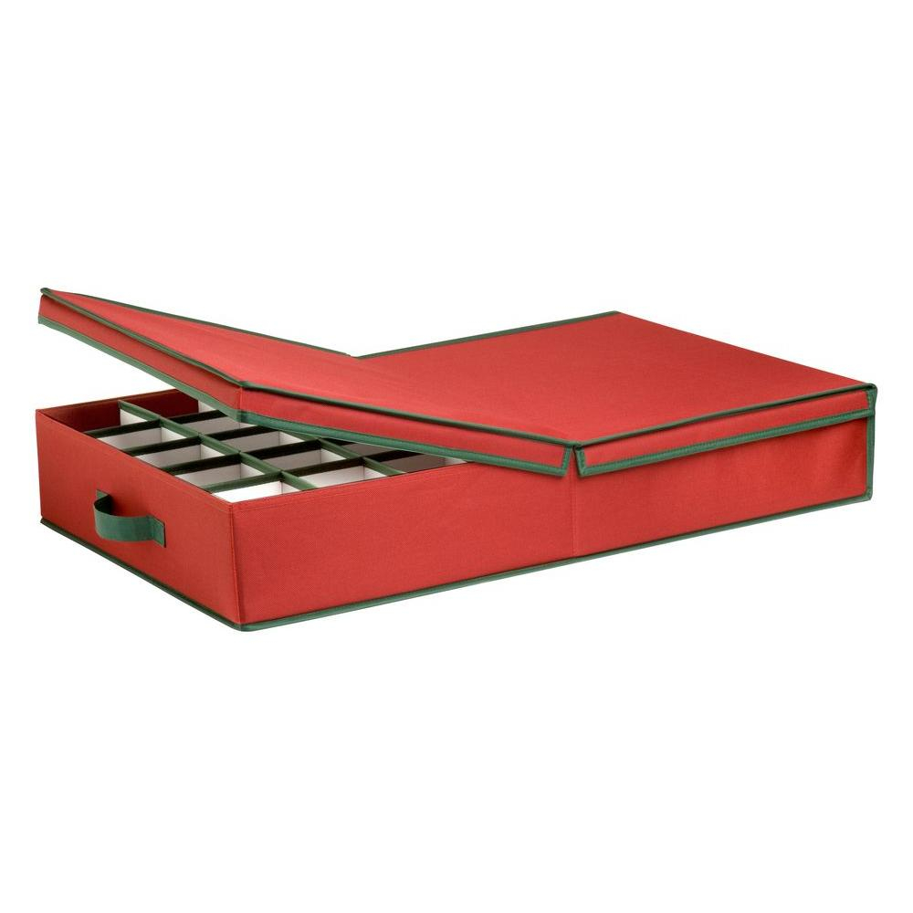 Honey Can Do Ornament Storage Box With Dividers Redgreen Sft 01597 inside measurements 1000 X 1000
