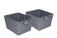 Honey Can Do Woven Storage Basket Organizer Bins Totes Silver 2 Pack in measurements 3000 X 3000