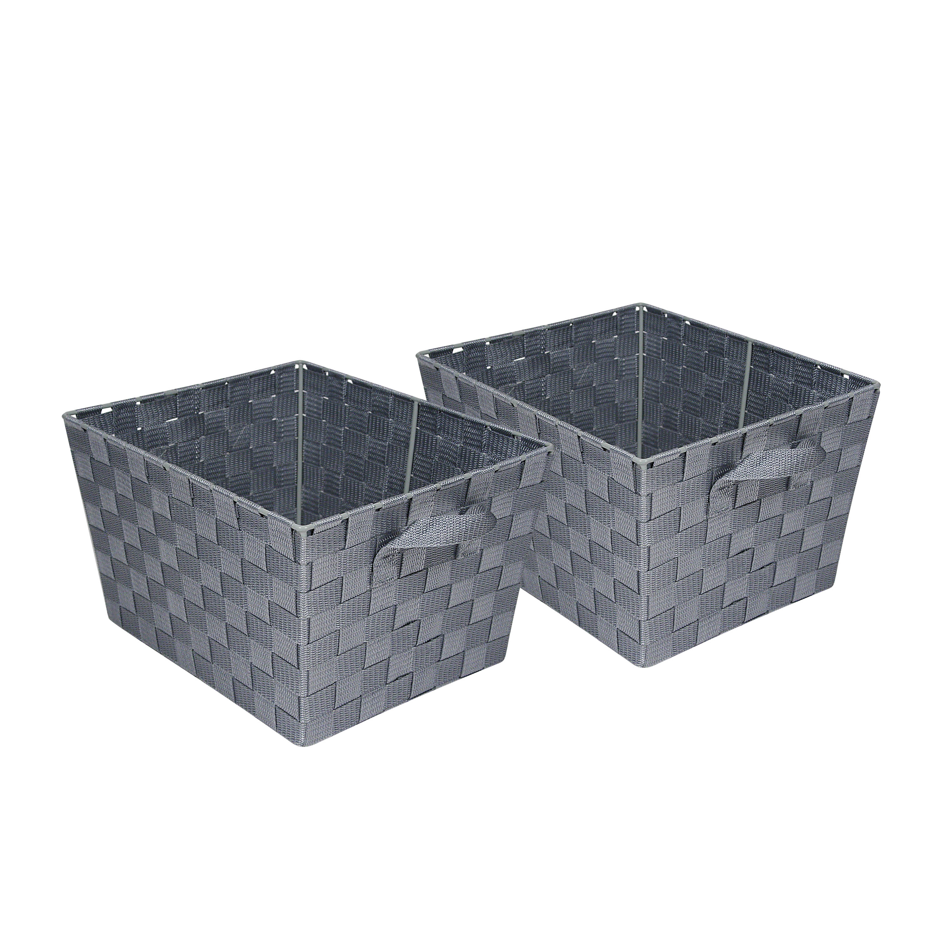 Honey Can Do Woven Storage Basket Organizer Bins Totes Silver 2 Pack in measurements 3000 X 3000