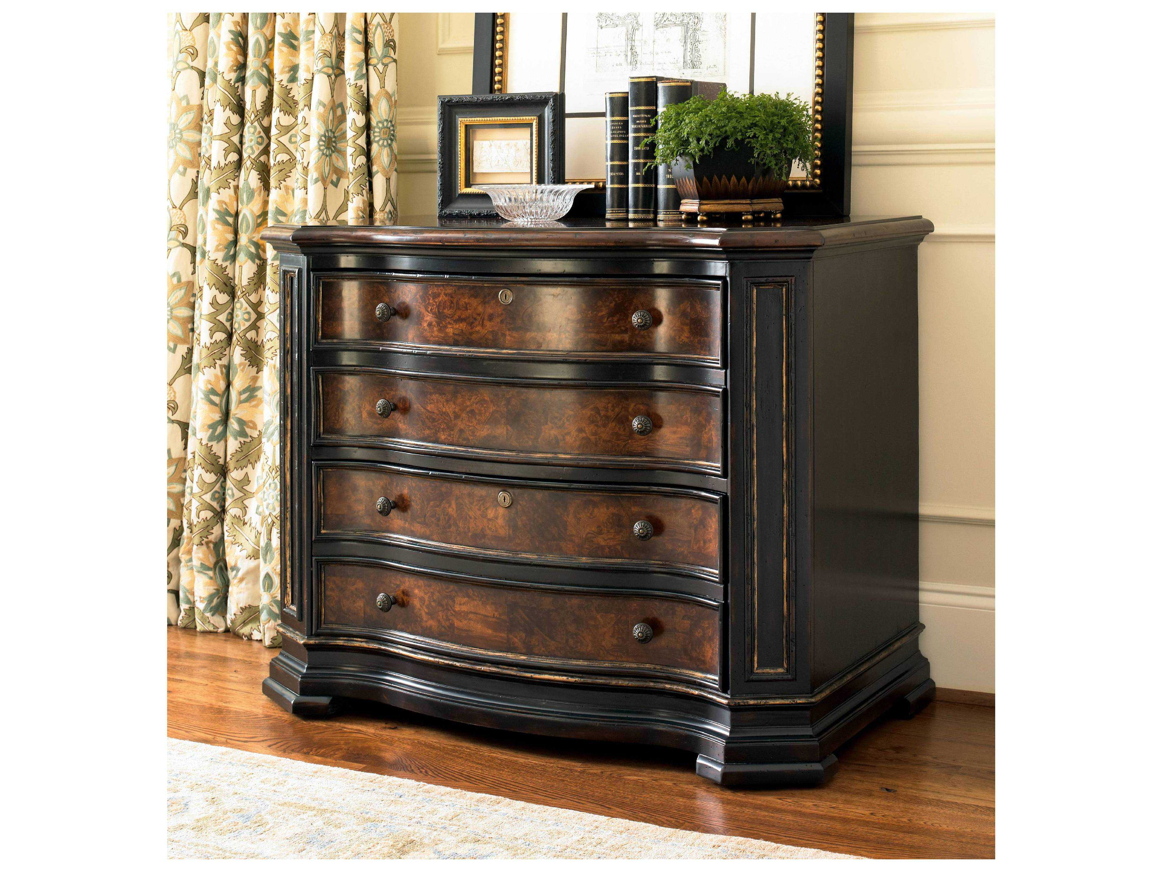 Hooker Furniture Grandover Black With Gold Accent Lateral File Cabinet inside dimensions 3950 X 2963