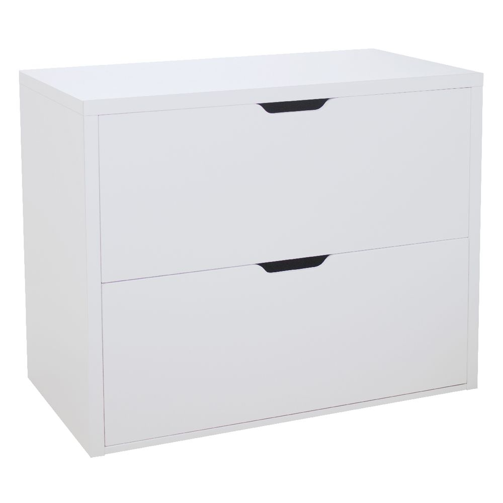 Horsens 2 Drawer Lateral Filing Cabinet White Officeworks with proportions 1000 X 1000