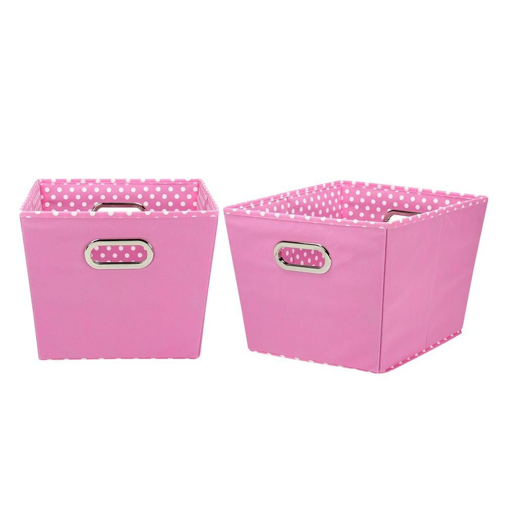 Household Essentials 12 In X 14 In Tapered Storage Bins Pink intended for size 1000 X 1000