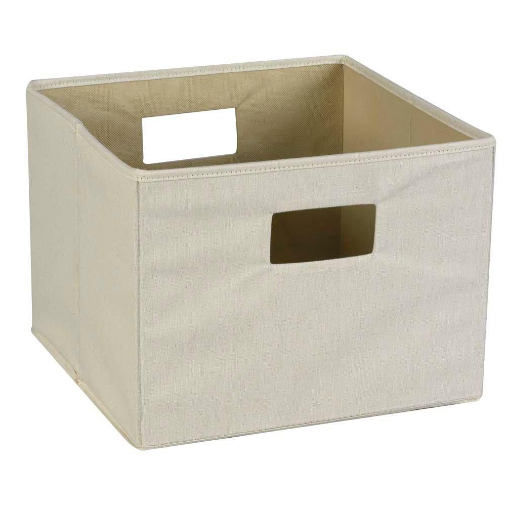Household Essentials 13 In Square Natural Canvas Storage Bin With throughout dimensions 1000 X 1000
