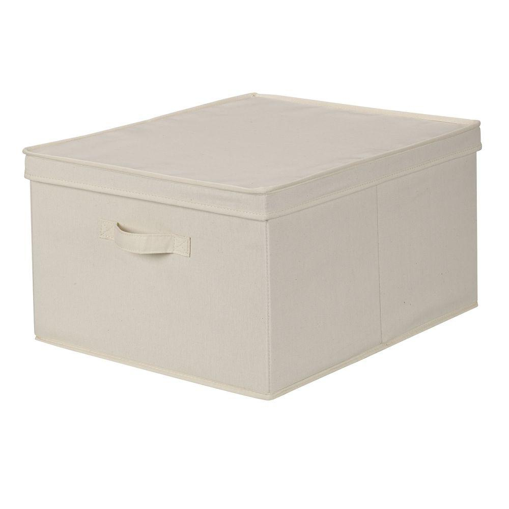 Household Essentials 16 In X 19 In Natural Canvas Jumbo Storage intended for dimensions 1000 X 1000