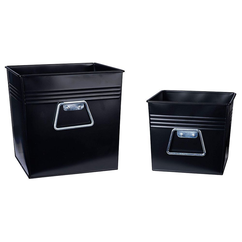 Household Essentials 2 Piece Decorative Metal Bin Set Products intended for sizing 1000 X 1000