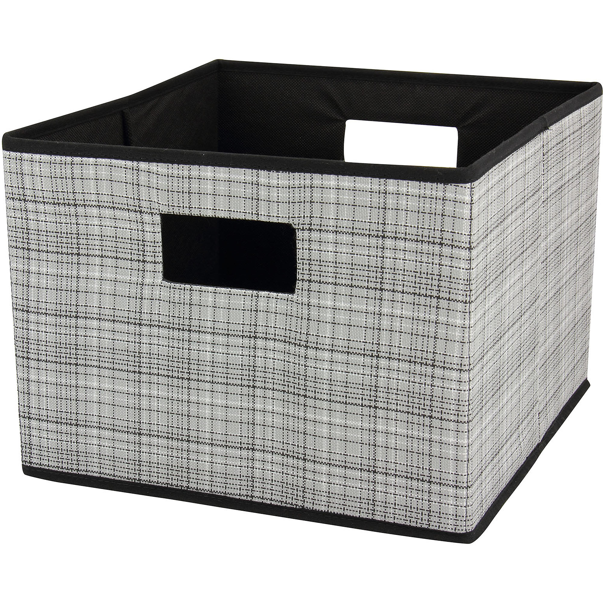 Household Essentials Open Storage Bin Grey Plaid Walmart for measurements 2000 X 2000