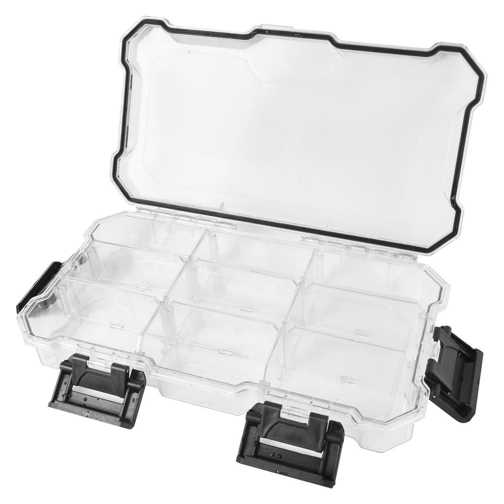 Husky 12 In 9 Compartment Waterproof Storage Bin Small Parts intended for sizing 1000 X 1000