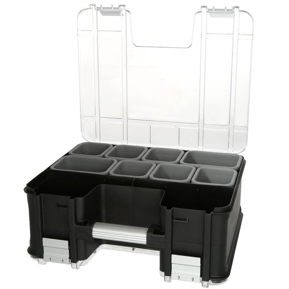 Husky 15 In X 13 In Black Pro Double Sided Small Parts Organizer with measurements 1000 X 1000