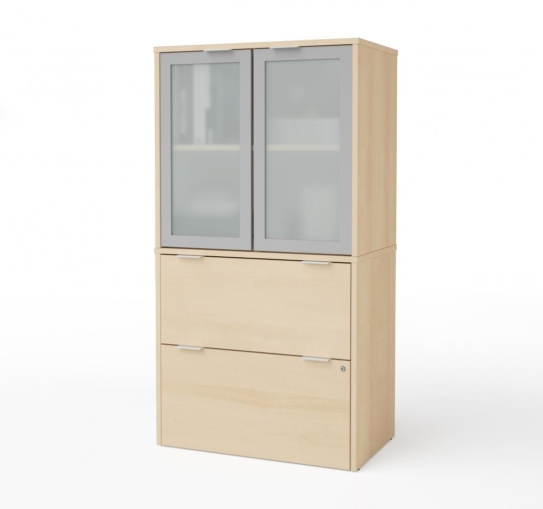 I3 Plus Lateral File Cabinet With Frosted Glass Doors Hutch Bestar regarding measurements 1080 X 1011