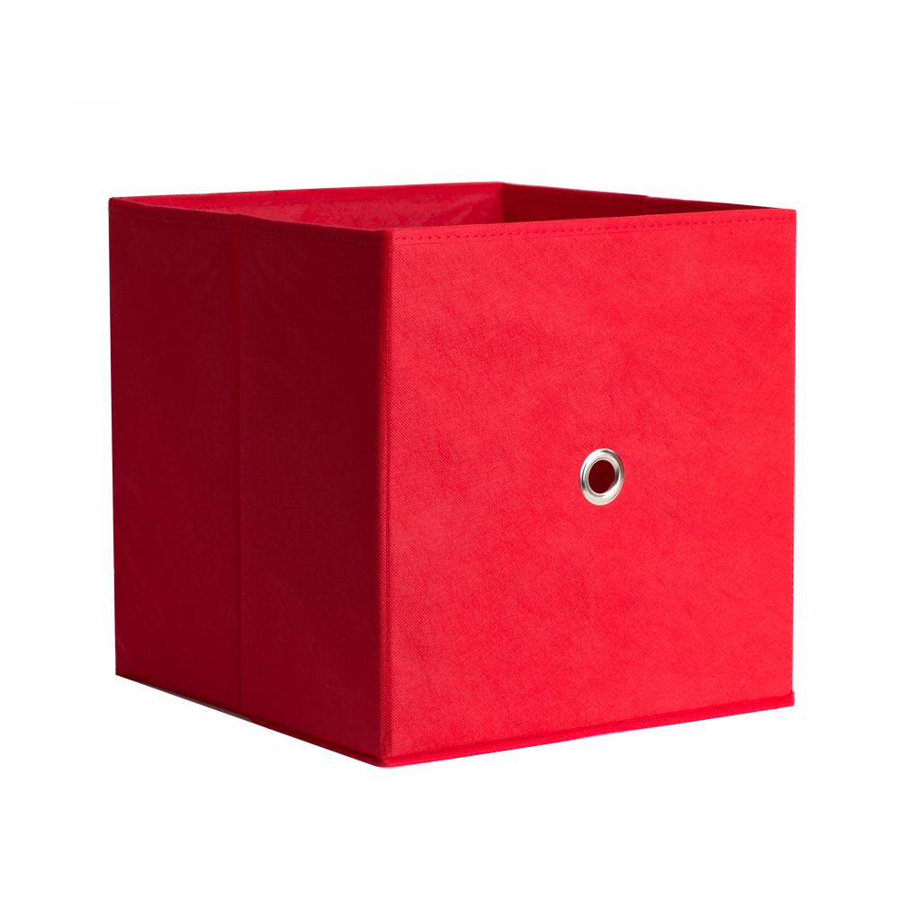 Icube Full Fabric Drawer 125 In X 125 In Red Fabric Storage Bin within measurements 1000 X 1000