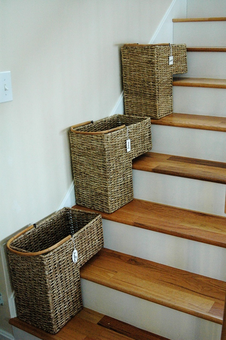 Ideas Multifunctional Stair Basket For Storing All You Want It with sizing 736 X 1106