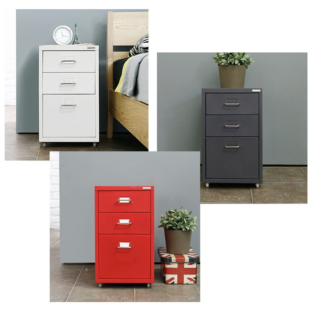 Ikayaa Metal Drawer Filing Cabinet Detachable Mobile Steel File Cabinets W 3 Drawers 4 Casters Living Room Cabinets throughout measurements 1000 X 1000
